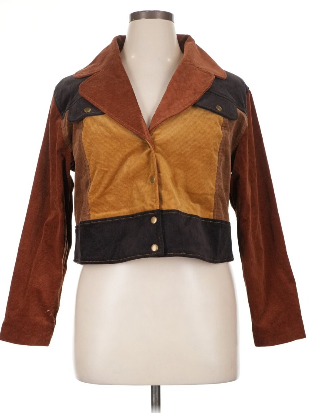 The Hippie Shake Colorblock Suede Cropped Jacket Size 14